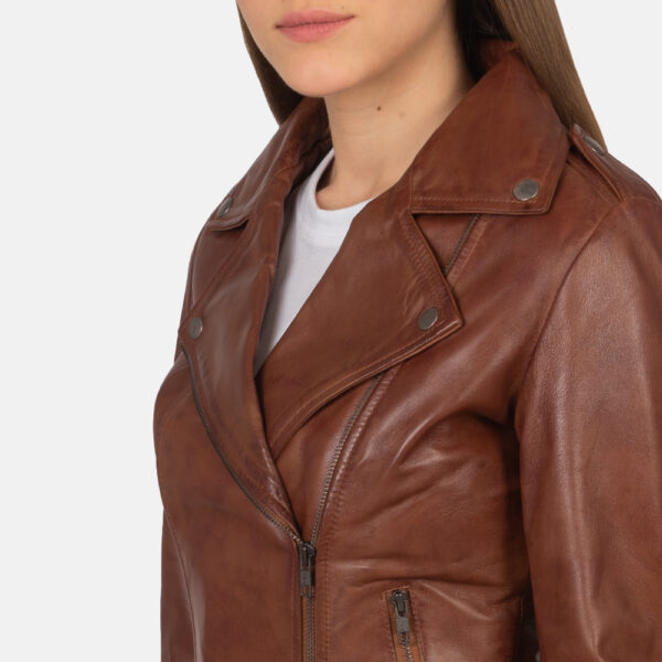 Women’s Waxed Leather Two-Tone Jacket Two-Tone Waxed Leather Jacket for Women