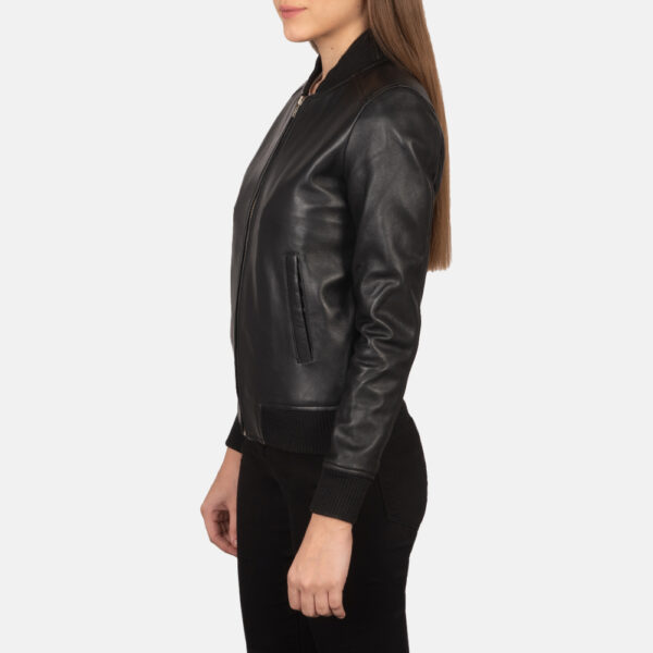 women sheepskin real leather bomber jacket