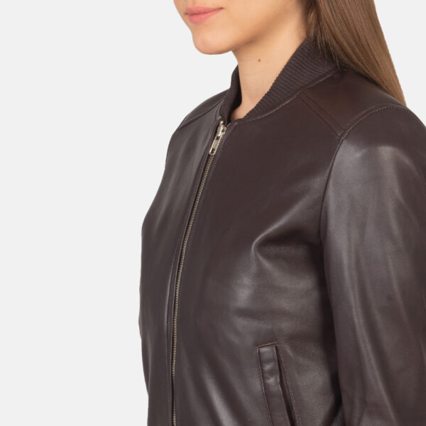 women bomber leather jacket