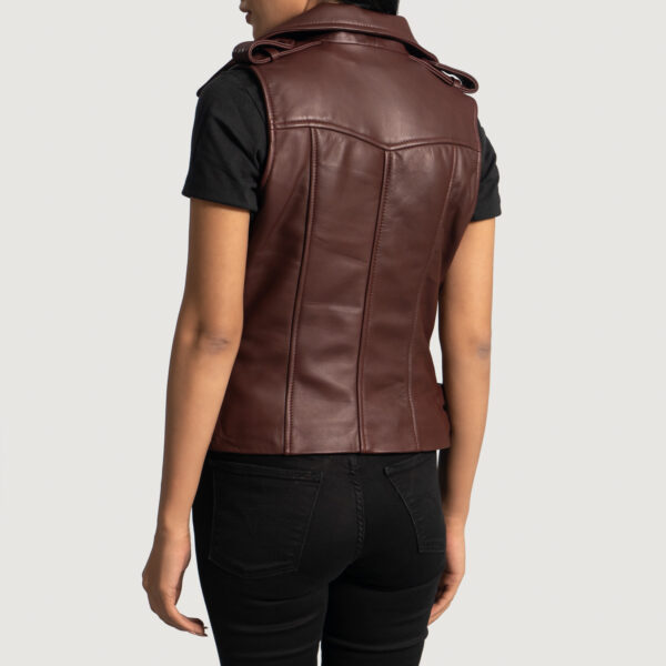 Maroon Leather Vest for Women