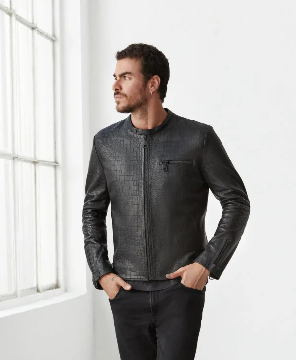 mens black biker jacket