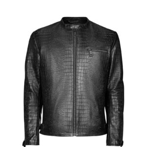 facto embossed leather jacket