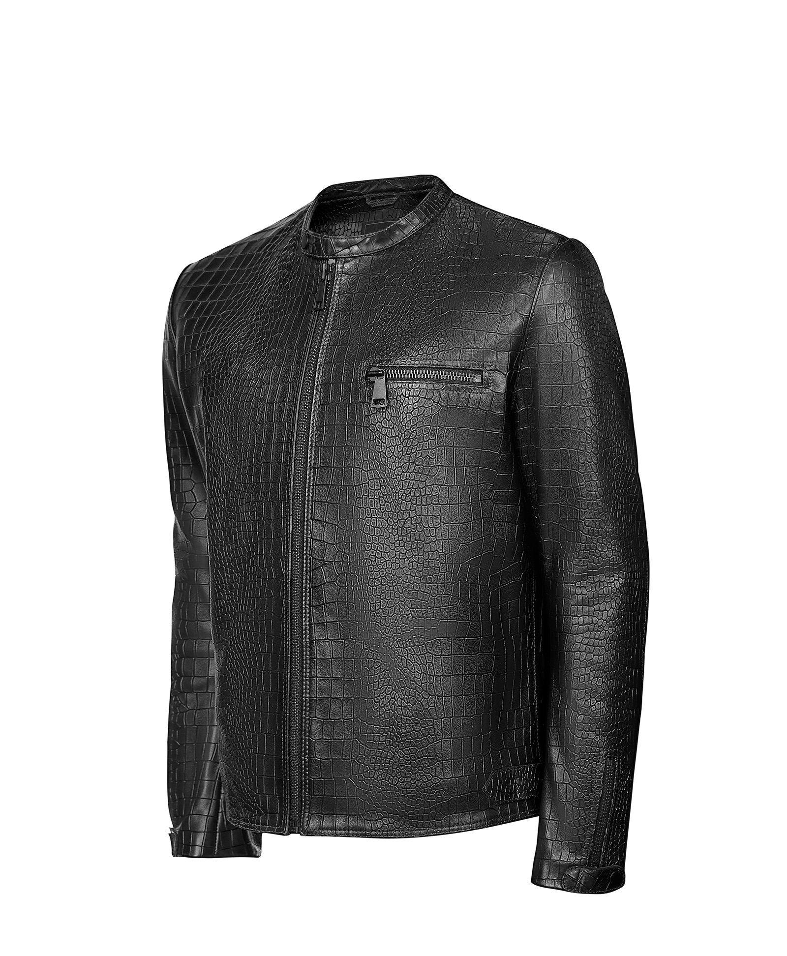 mens crocodile skin leather jacket