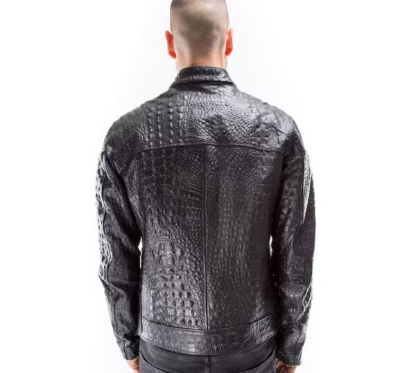 mens embossed leather jacket