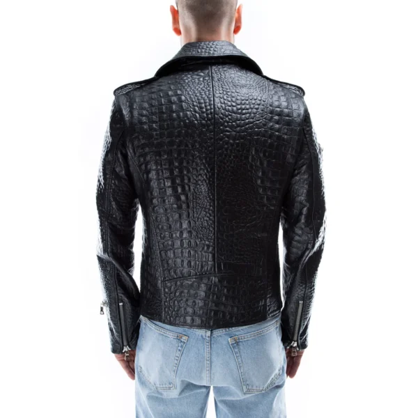 facto crocodile leather jacket