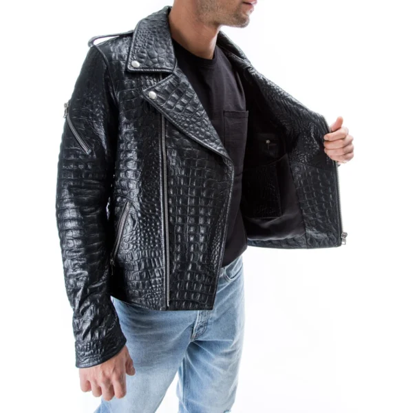 gaot skin crocodile skin leather jacket