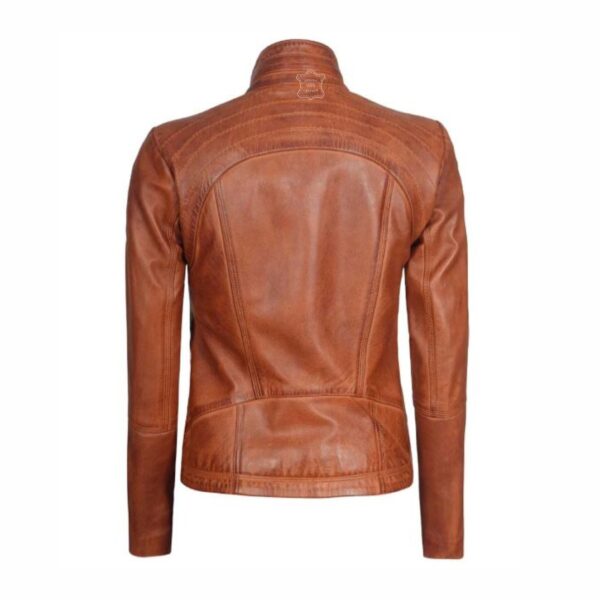 Genuine brown leather jacket Brown leather moto jacket