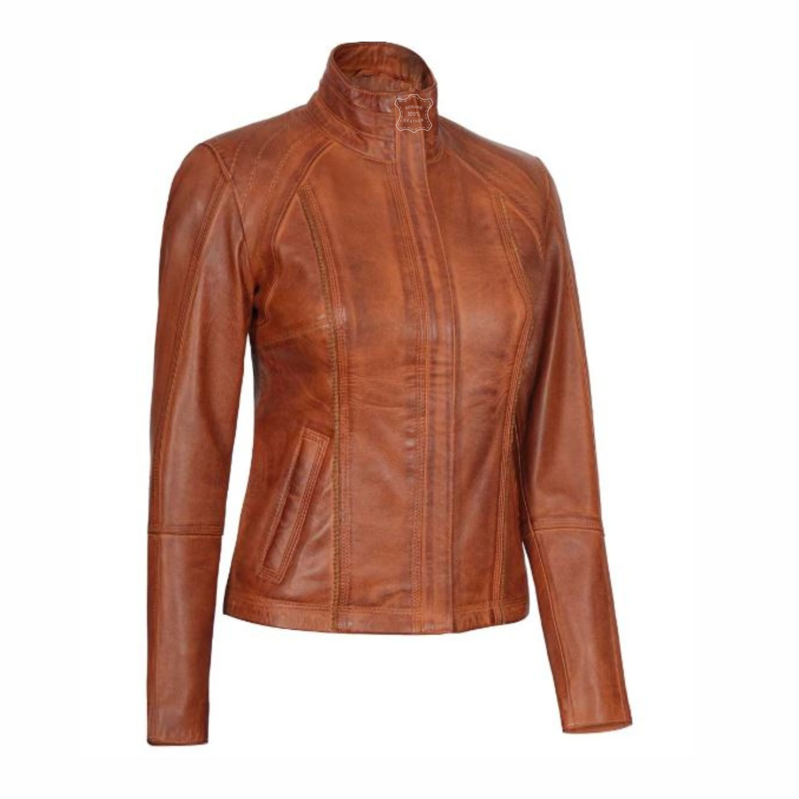 Women’s brown leather jacket Brown leather jacket for women Stylish brown leather jacket