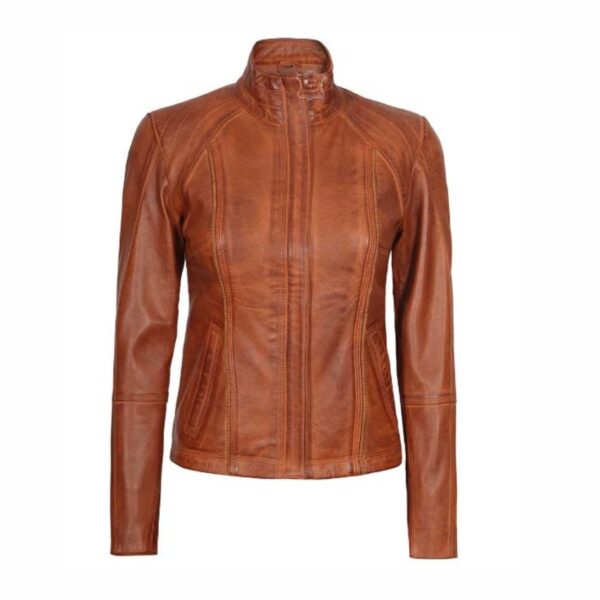 Women’s leather jacket trends Brown leather jacket outfit ideas Vintage brown leather jacket women